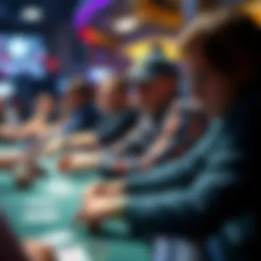Exciting poker tournament in action with focused players