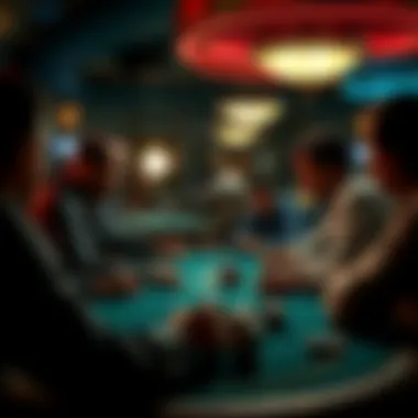 Group of players engaged in an intense poker game