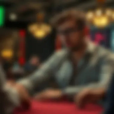 Strategic poker player contemplating their next move