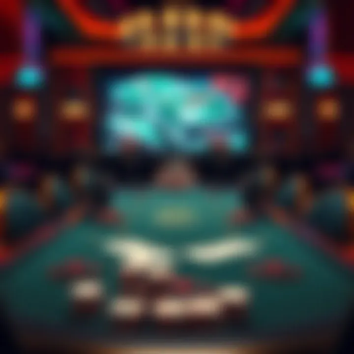 An elegant poker table set for a high-stakes tournament