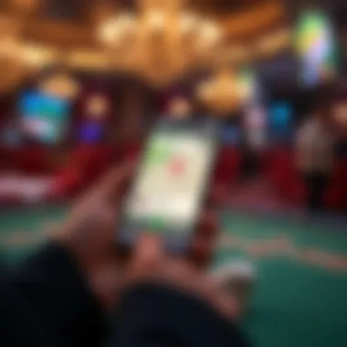 A smartphone displaying a casino location app