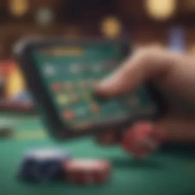 A close-up of a smartphone in use for online betting