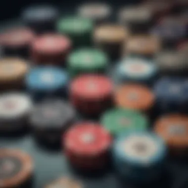 An assortment of premium poker chips displayed attractively