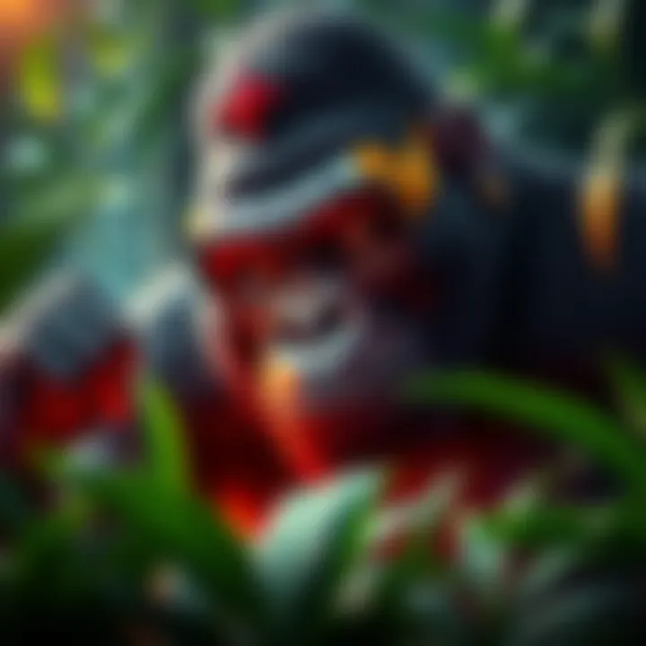 Jungle Theme Artwork in Gorilla Chief An artistic representation of the jungle theme that enhances the Gorilla Chief gaming experience.