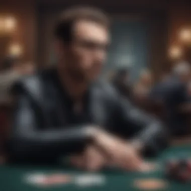 A focused player immersed in thought, illustrating the psychological elements of poker