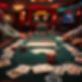 Cards laid out for a high-low poker game