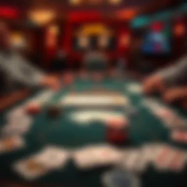 High-Low Poker Game Setup Cards laid out for a high-low poker game