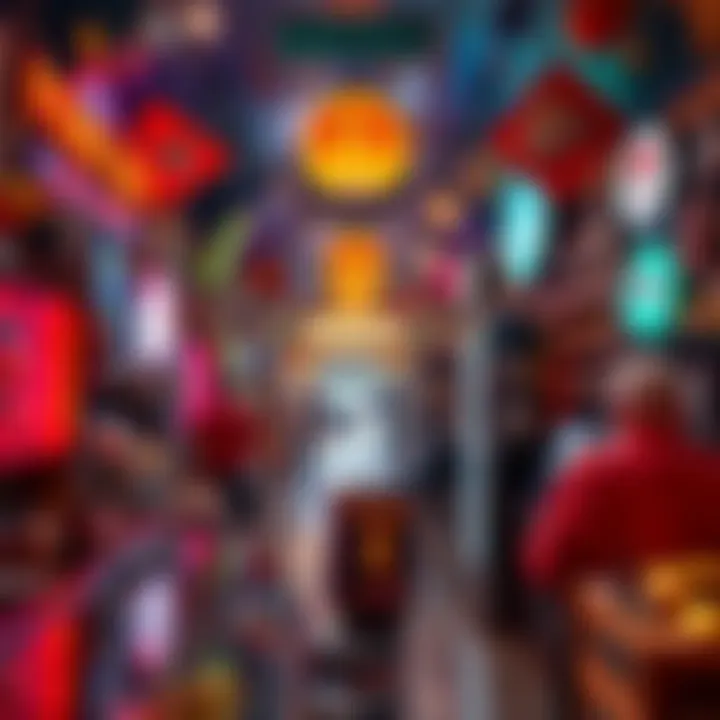 A bustling scene inside a Las Vegas pawn shop showcasing a variety of unique items.