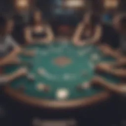 Strategic poker table layout showcasing various playing styles