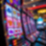 An intricate slot machine display with vibrant colors and patterns