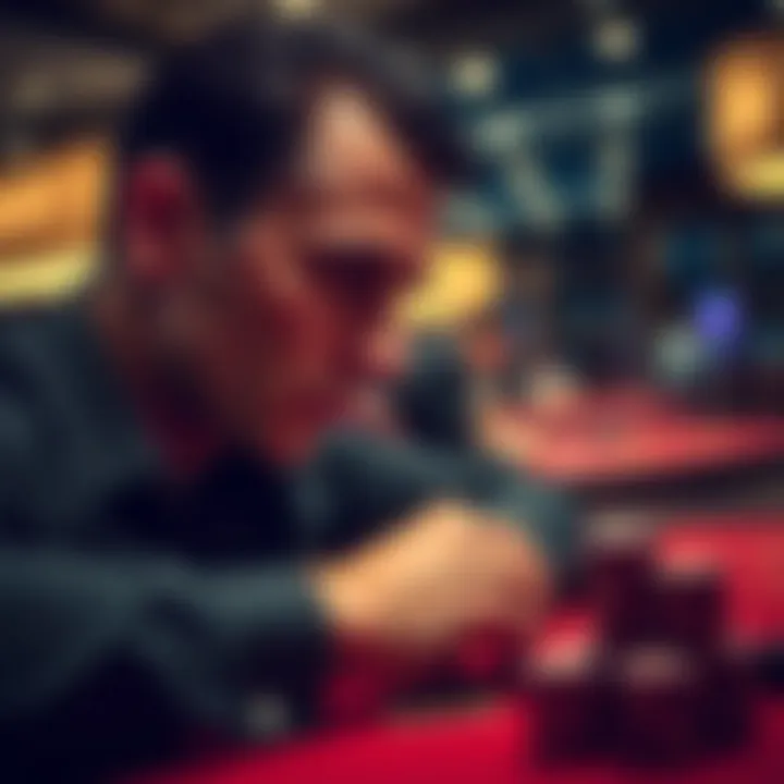 Strategic Decision-Making in 21 Close-up of a player contemplating their next move