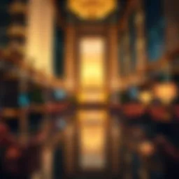 Luxurious hotel lobby on the Las Vegas Strip