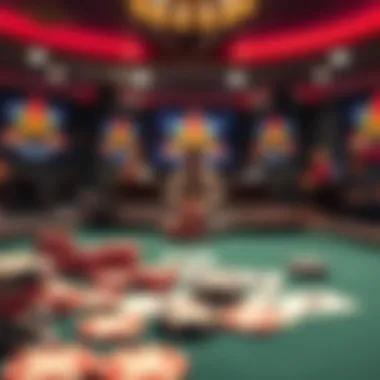 Virtual Poker Table Setup An engaging virtual poker table setup featuring chips and cards