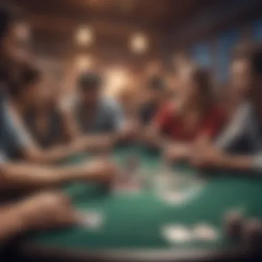 Community Celebration of Success A community gathering celebrating the success of a charity poker tournament.