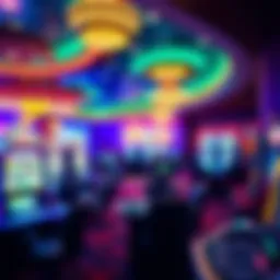 Luxurious gaming area filled with vibrant lights