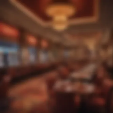 Elegant dining area within Resorts World Casino Yonkers featuring plush seating and ambient lighting.