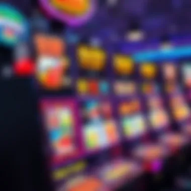 Vibrant slot machine interface showcasing colorful graphics and animations