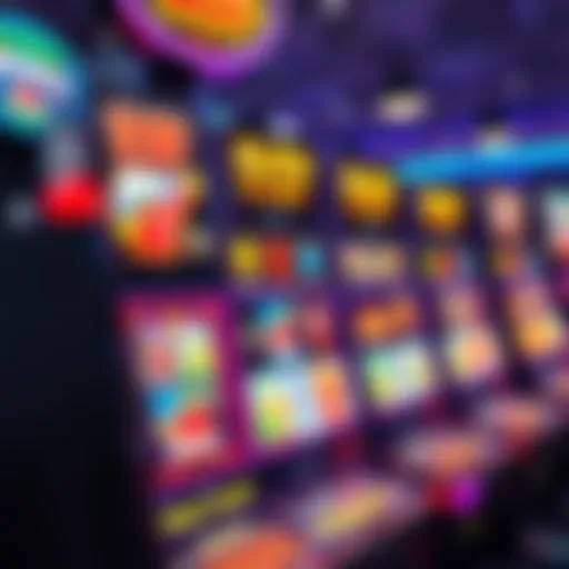Vibrant slot machine interface showcasing colorful graphics and animations