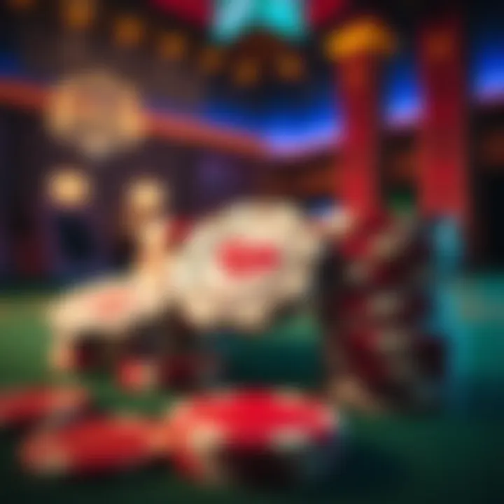 High-stakes gaming chips displayed in a sophisticated atmosphere