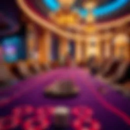 Luxurious gaming table set in an upscale casino environment
