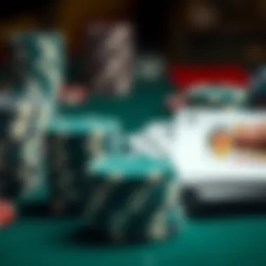 Close-up of Poker Chips and Cards A close-up of poker chips and cards arranged thoughtfully on a table