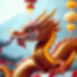 Majestic representation of the Lucky Dragon in traditional art