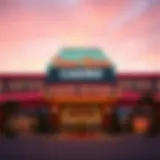 Exterior view of Three Rivers Casino showcasing its vibrant architecture