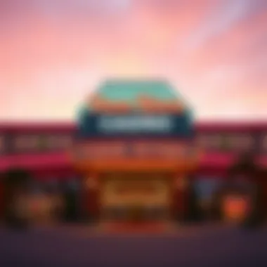 Exterior view of Three Rivers Casino showcasing its vibrant architecture