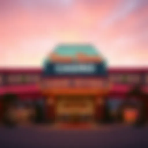 Exterior view of Three Rivers Casino showcasing its vibrant architecture