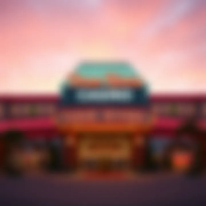 Exterior view of Three Rivers Casino showcasing its vibrant architecture