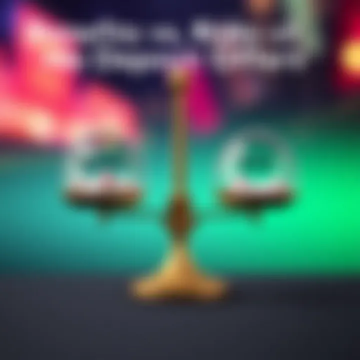 Graphic showing a balance scale with benefits and risks