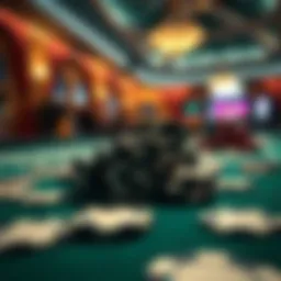 Visual representation of free chips at a casino table