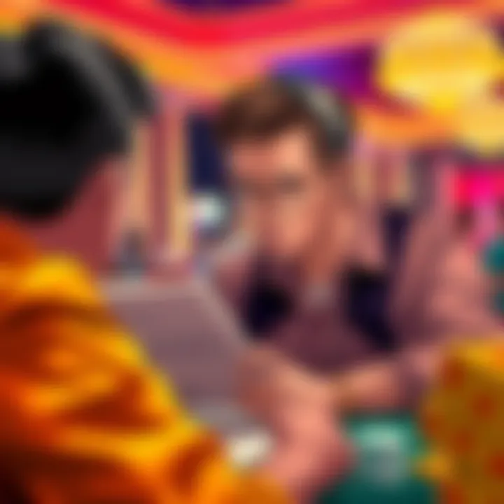 Illustration of a player reviewing bonus terms