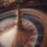 A close-up view of a roulette wheel in action