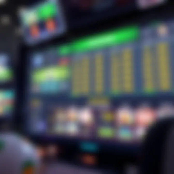 An illustration depicting a virtual sportsbook interface showcasing no deposit bonuses.