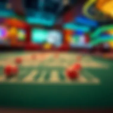 A casino table displaying various betting options