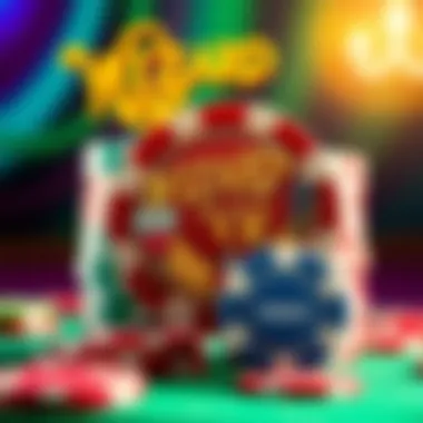 A vibrant illustration of casino chips associated with the Wizard of Oz theme